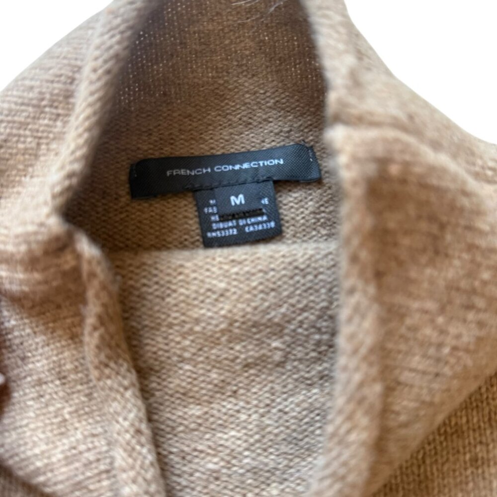 NWT French Connection Womens Colorblock Long Sleeve Mock Sweater Beige Medium - Picture 8 of 8